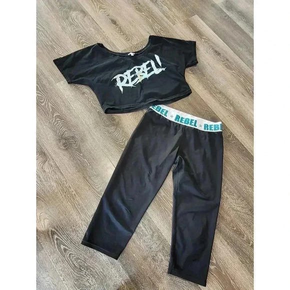Rebel Athletic Crop shirt and leggings size AL gymnastic and dance #7 - Picture 1 of 4